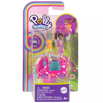 Polly Pocket Micro Doll With Cat Inspired Die Cast Car