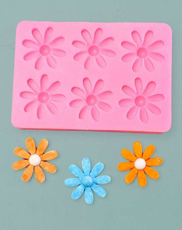 molde flores  x 6