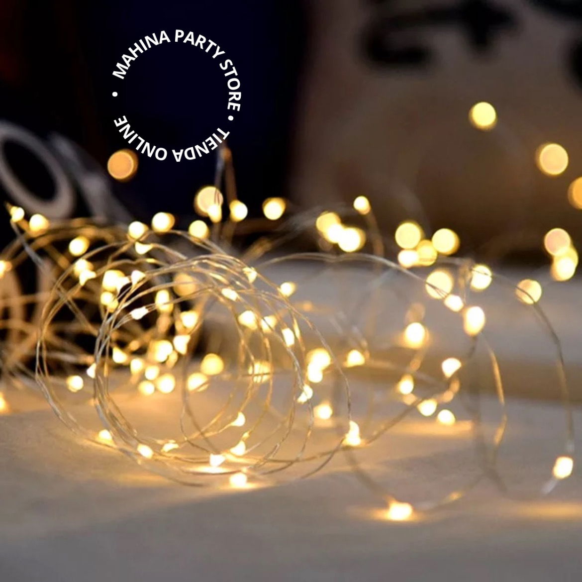 Luces alambre 3 mts cálidas con pilas incluidas Mahina party store