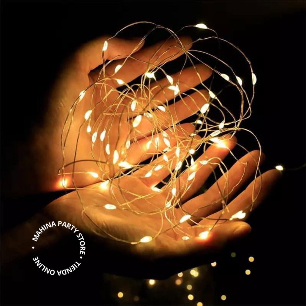 Luces alambre 3 mts cálidas con pilas incluidas Mahina party store